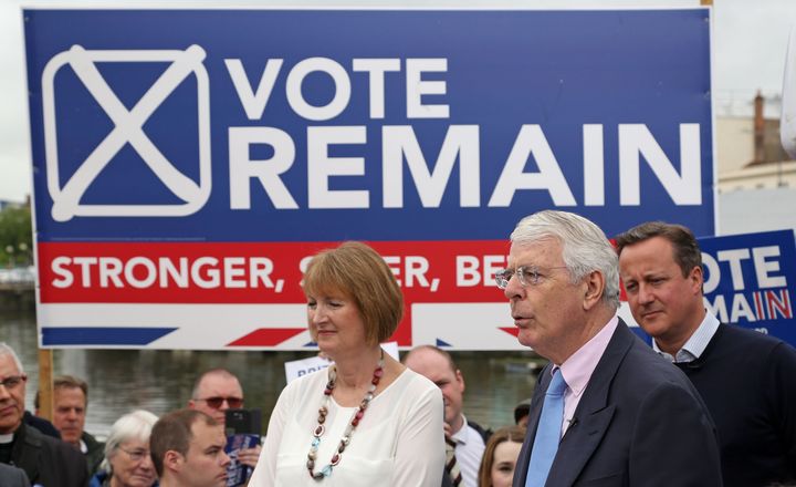 David Cameron, John Major and Harriet Harman join forces