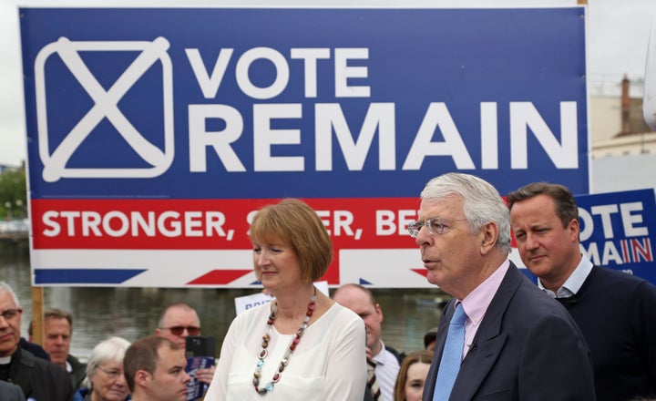 David Cameron, John Major and Harriet Harman join forces