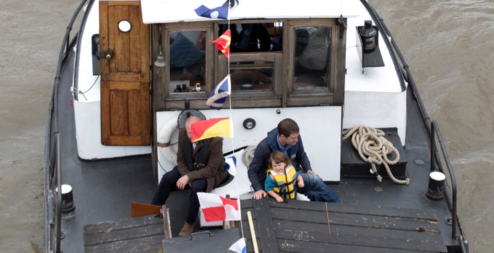 The family of the late Labour MP, Jo Cox, travel down the River Thames.