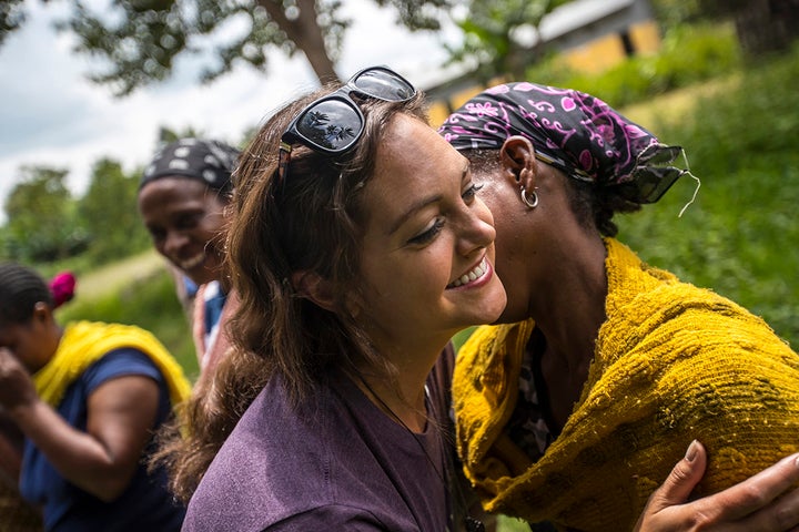 Mallory Brown with women in Chapa, Ethiopia.