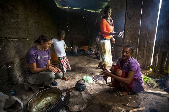 Mallory Brown with women in Chapa, Ethiopia.