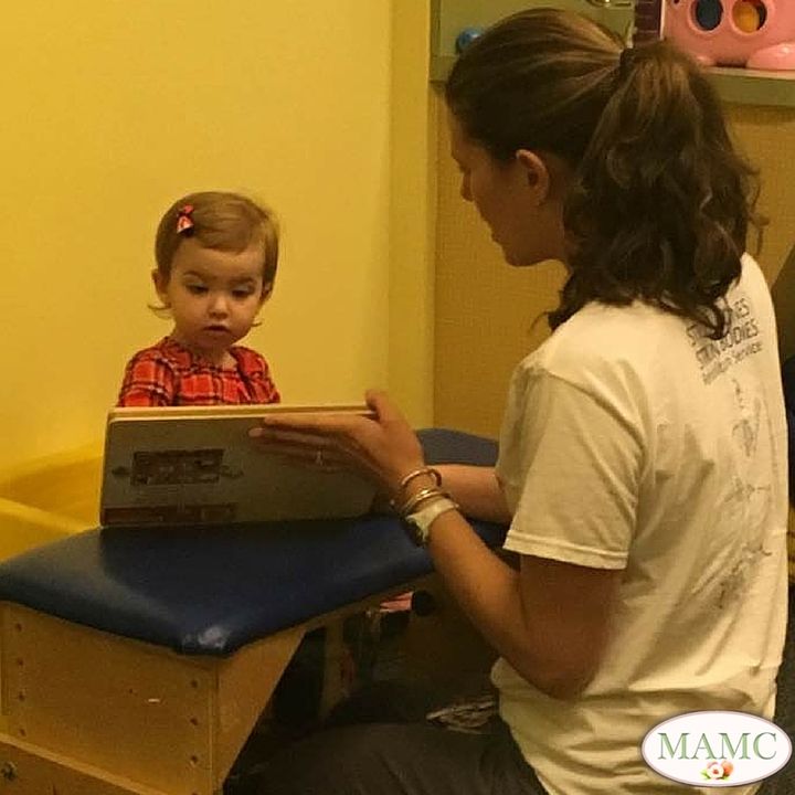 One of her very first speech therapy sessions