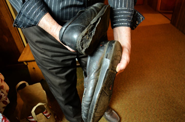 The soles of Jesse Eakin’s shoes disintegrate after a few months of walking on his lawn. He’s been told the culprit may be toluene, a volatile organic compound released into the air during natural gas production. The chemical settles onto his grass.