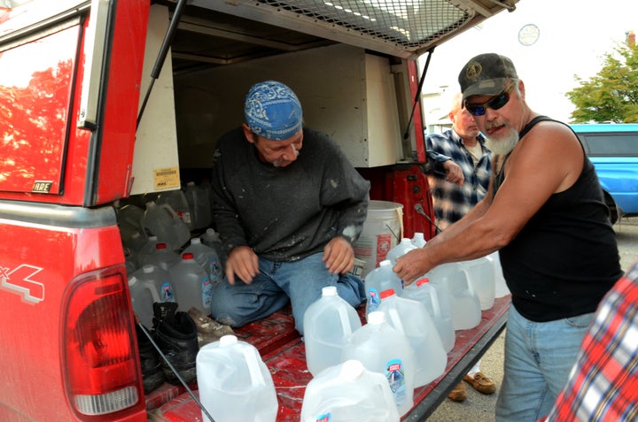 After the Connoquenessing Township water drive closed down for a month, residents tried to fit as much water as possible into their cars.