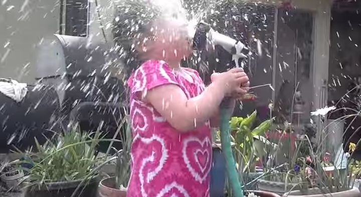 Girl Ignores Her Nans Requests And Plays With Water Hose Wasnt