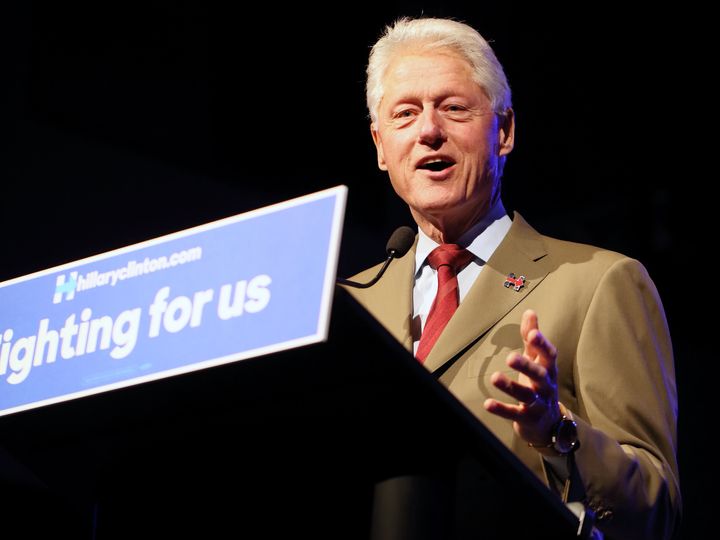 Former President Bill Clinton campaigning earlier this year for his wife, former Secretary of State Hillary Clinton. Is he glowing?