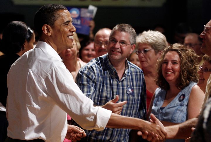 Obama on the campaign trail in July 2007, before becoming president.