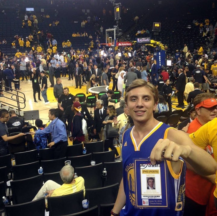 Micah Poag gets into NBA Finals Game 7 with fake press pass.