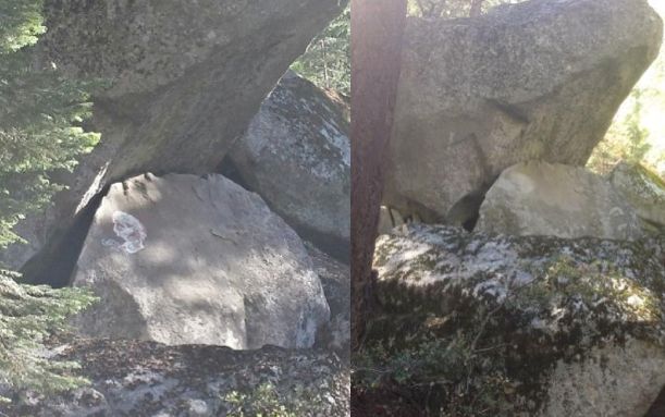 Authorities say they are still working to restore the natural rock formations to their natural state. A before and after can be seen here.