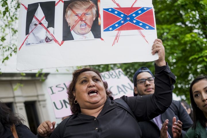 Protesters were quite clear how they felt about Donald Trump at this May demonstration in Washington, D.C.