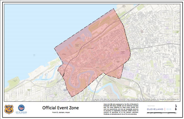 Cleveland had planned a broad restricted zone for the Republican National Convention in July.