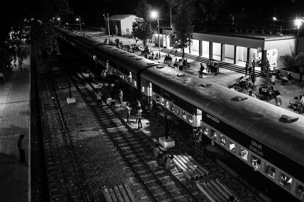 People are migrating away from Bundelkhand in droves. Here, a train arrives at Mahoba station.