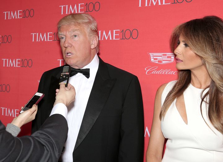 Trump, pictured here with wife Melania, has said some questionable things about marriage.