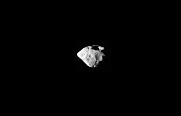 This small asteroid, 2867 Steins, is similar to 2016 HO3. It resides in the main asteroid belt between Mars and Jup