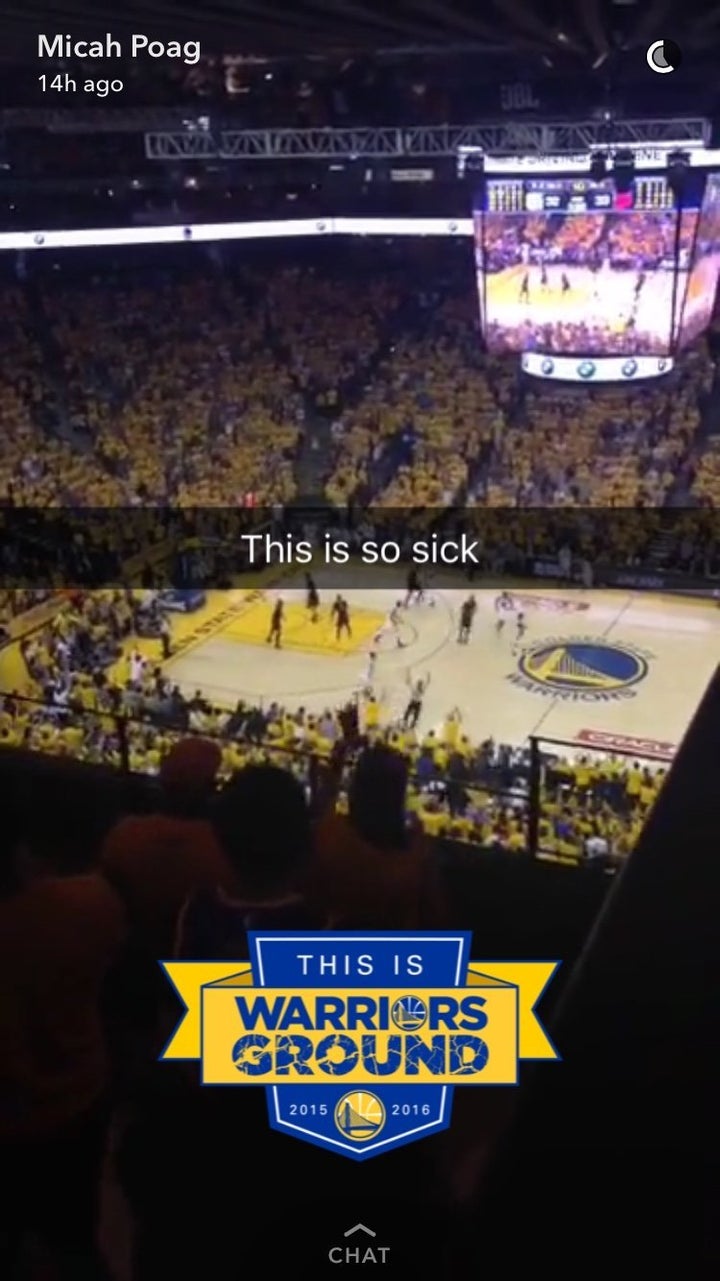 Micah Poag watches Game 7 of NBA Finals from the nosebleeds. 