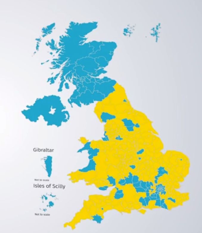 Map Of EU Referendum Votes Shows How UK Voted For Brexit | HuffPost UK News