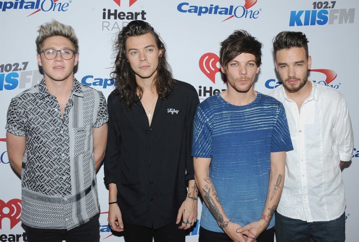 One Direction in 2015, after former member Zayn Malik's exit.