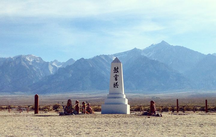 Cemetery at the Manzanar Relocation Center, where thousands of Japanese Americans were taken during WWII