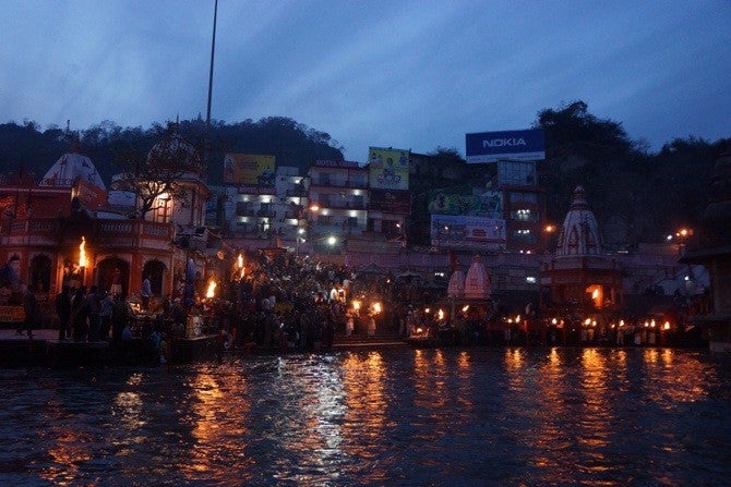 Evening “puja” along the banks of the River Ganga near Rishikesh in northern India.