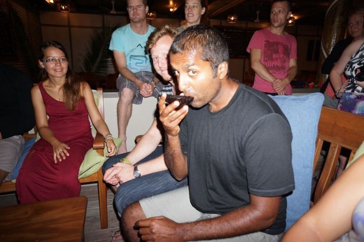 Partaking in a “Kava” ceremony in Fiji.