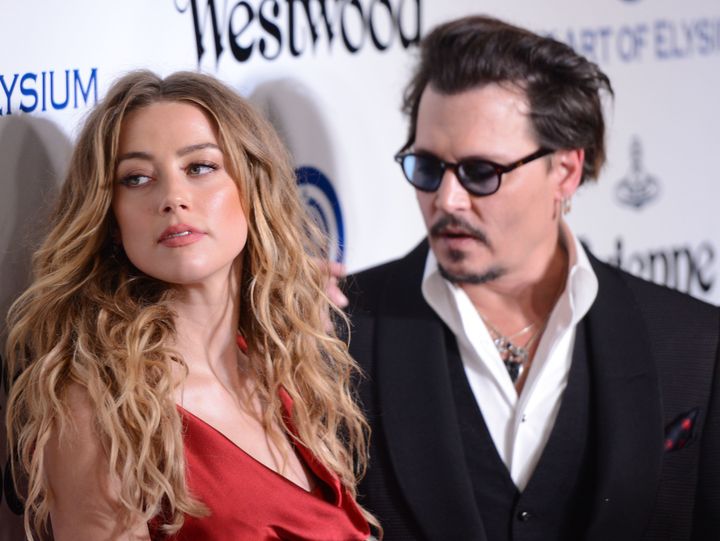 Amber Heard and Johnny Depp on January 9, 2016, in Culver City, California.