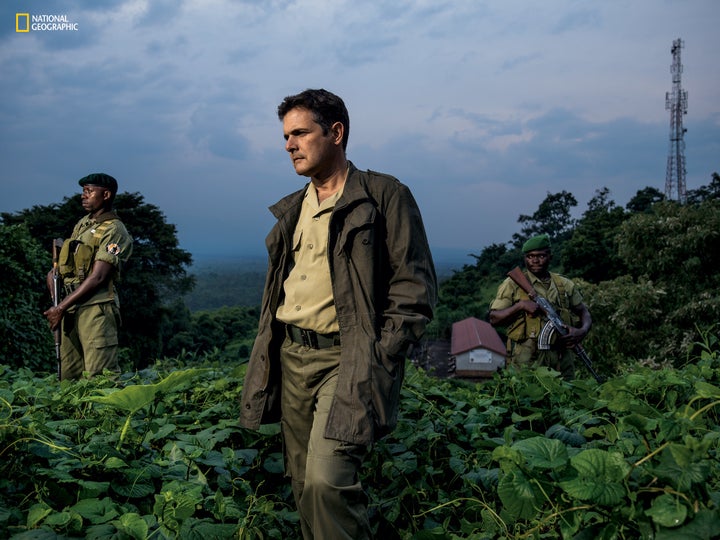 Emmanuel de Merode, flanked by bodyguards at park headquarters nine months after he survived an assassination attempt, has led the park for eight years.