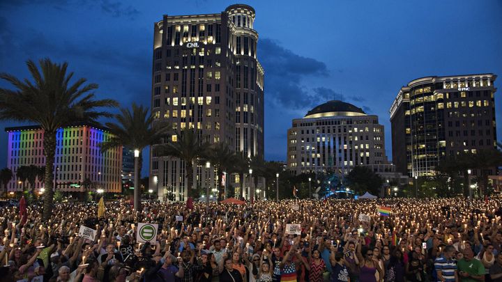 Vigil at the Dr. Phillips Center for the Performing Arts, Orlando, June 13, 2016