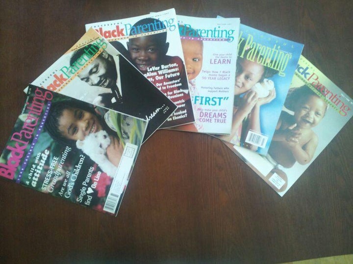 Vintage covers of Successful Black Parenting magazine fostering positive images of Black children in the media.