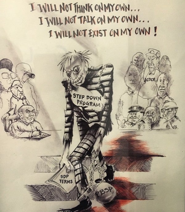 Artwork done by former-inmate F. Bermúdez