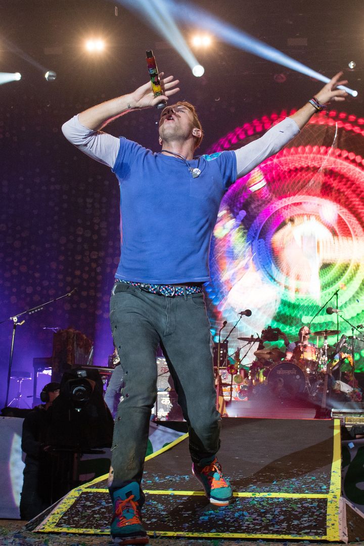 <strong>Frontman Chris Martin put on an energetic display</strong>
