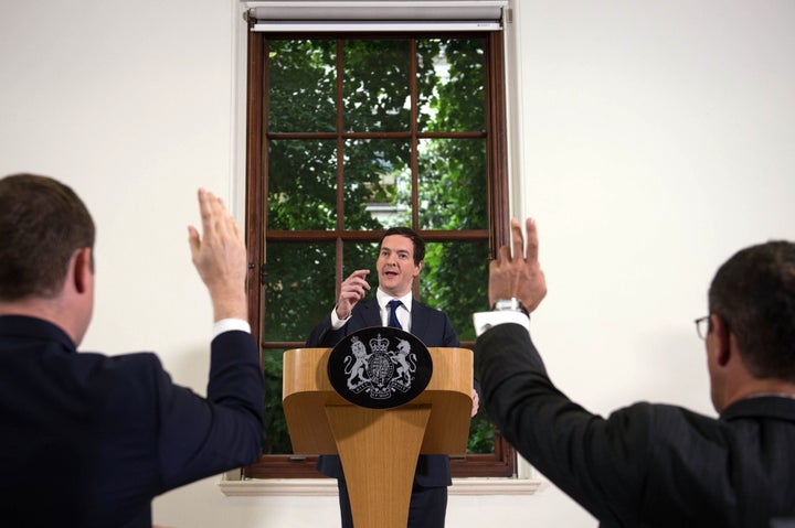 George Osborne speaks at The Treasury where he moved to try to calm market turmoil triggered by the pro-Brexit vote