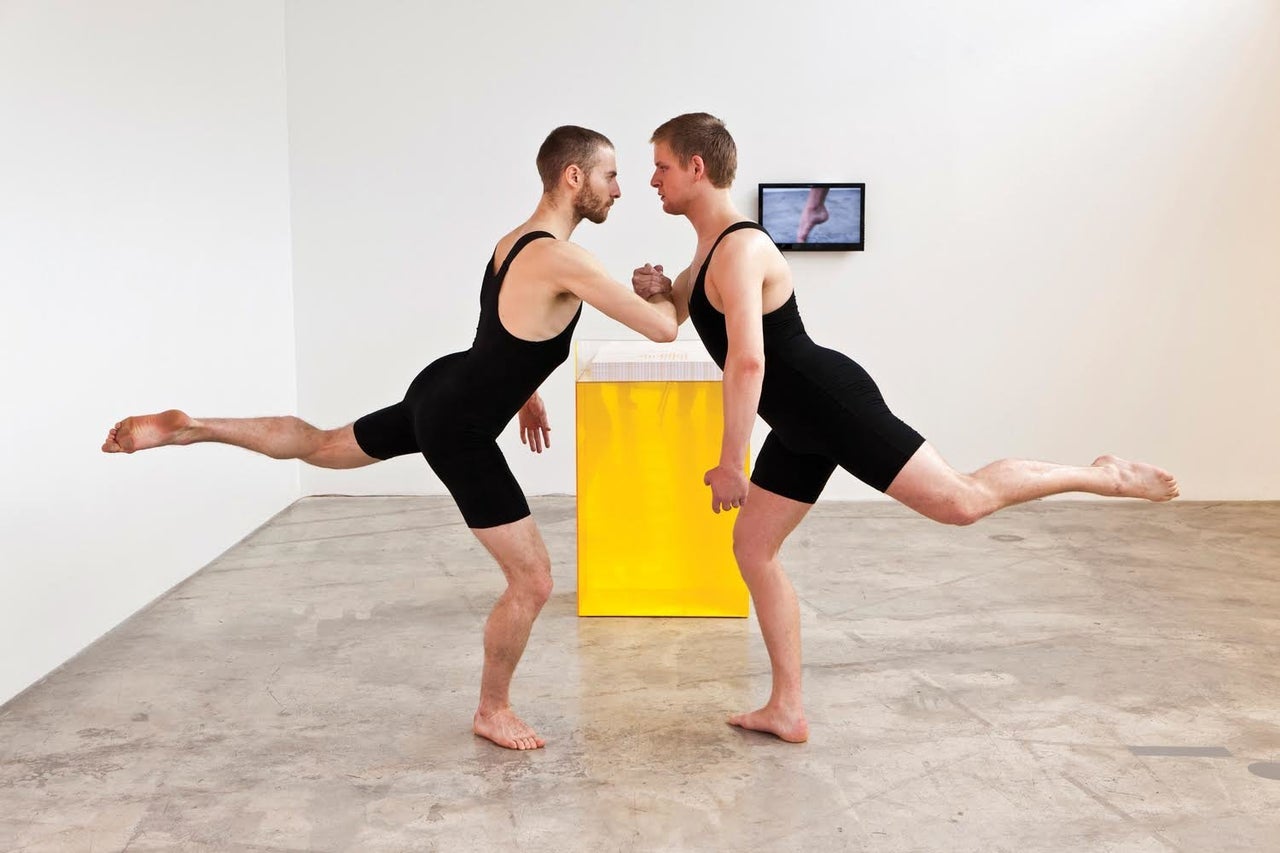 Brendan Fernandes, "Encomium," 2011.Performance still. Image courtesy of Diaz Contemporary. Photographer, Toni Hafkenscheid. Dancers, Robert Kingsbury & Sky Fairchild-Waller.