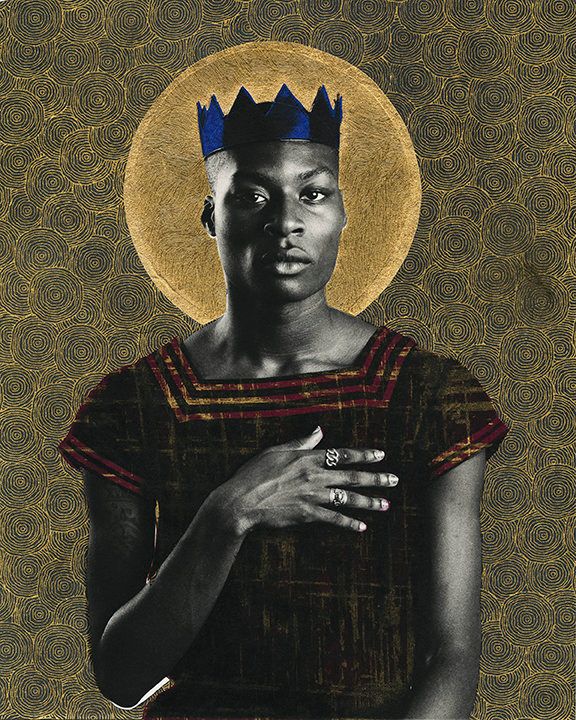 Gabriel Garcia Roman, "Jahmal," 2014. From the series "Queer Icons," Photogravure w/ Chine-Colle, 11x14, image size 8x10.