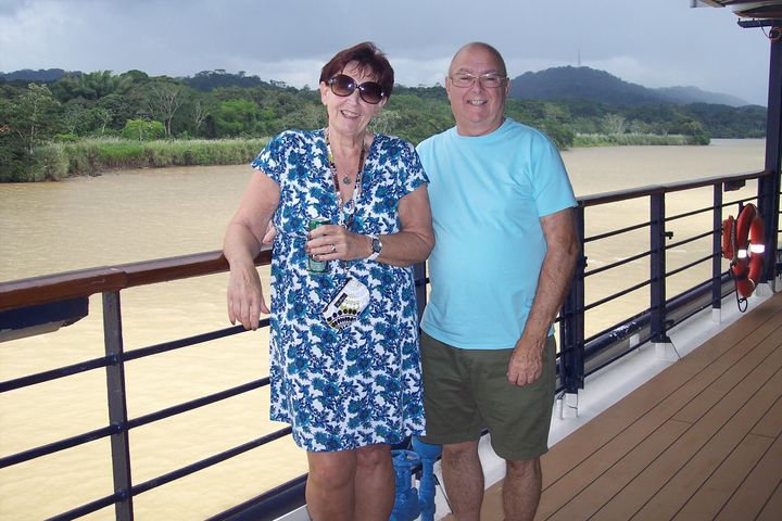 Carol and Willie Lanclos on one of their four cruises where Willie received dialysis on-board.