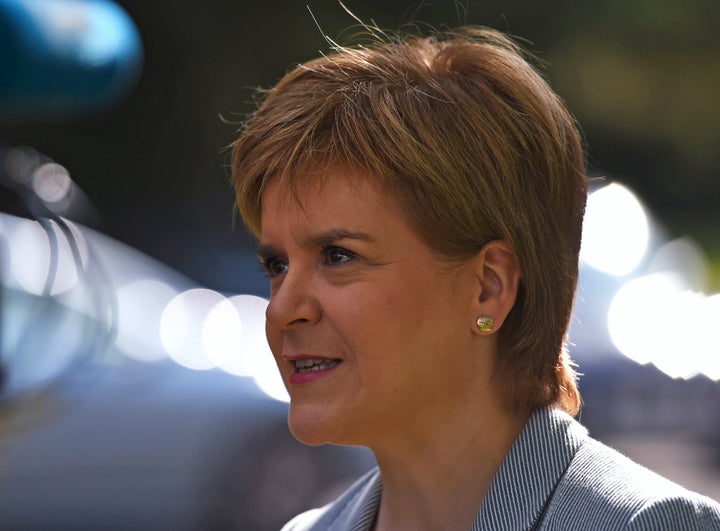 Scotland's First Minister Nicola Sturgeon leaves after voting in the EU referendum. Sturgeon has been one of the few leaders