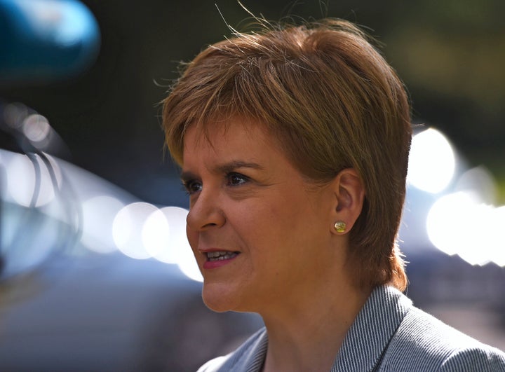 Scotland's First Minister Nicola Sturgeon leaves after voting in the EU referendum. Sturgeon has been one of the few leaders of the "remain" camp to avoid heated criticism.