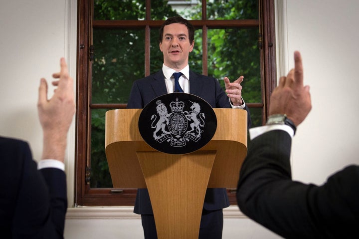 <strong>Chancellor George Osborne speaks at The Treasury, London, where he moved to try to calm market turmoil triggered by the pro-Brexit vote</strong>