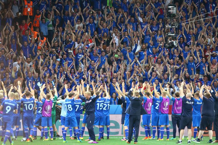 Iceland players joined fans for a goosebump-worthy celebration