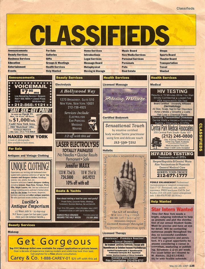 Newspaper classified advertisements have reduced in popularity due to the arrival of online classified advertising - image credit: Little Shiva on Flickr