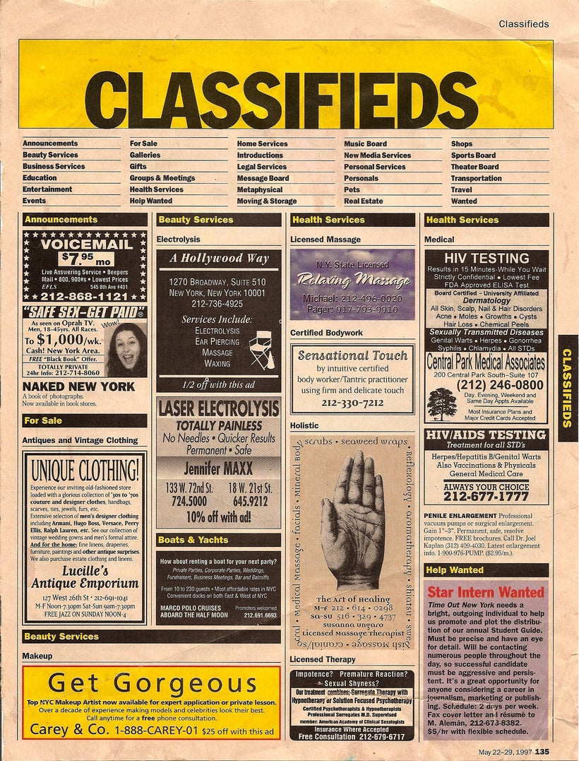 Newspaper classified advertisements have reduced in popularity due to the arrival of online classified advertising - image cr
