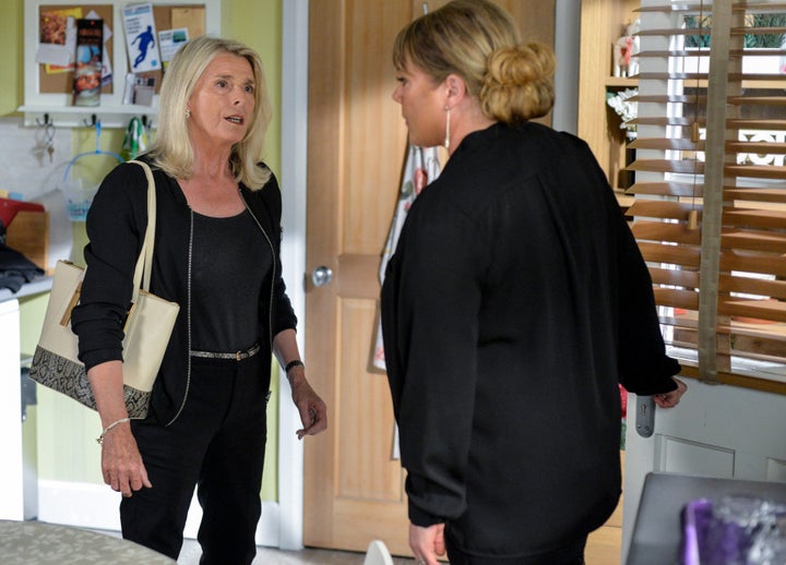 <strong>Margaret turns up with some news for Sharon</strong>