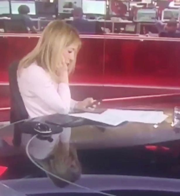 BBC News' Joanna Gosling caught playing on her phone