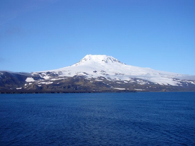 Beerenberg is the 2,277-meter (7,470-feet) volcano that dominates the north end of Jan Mayen, a Norwegian territory that lies