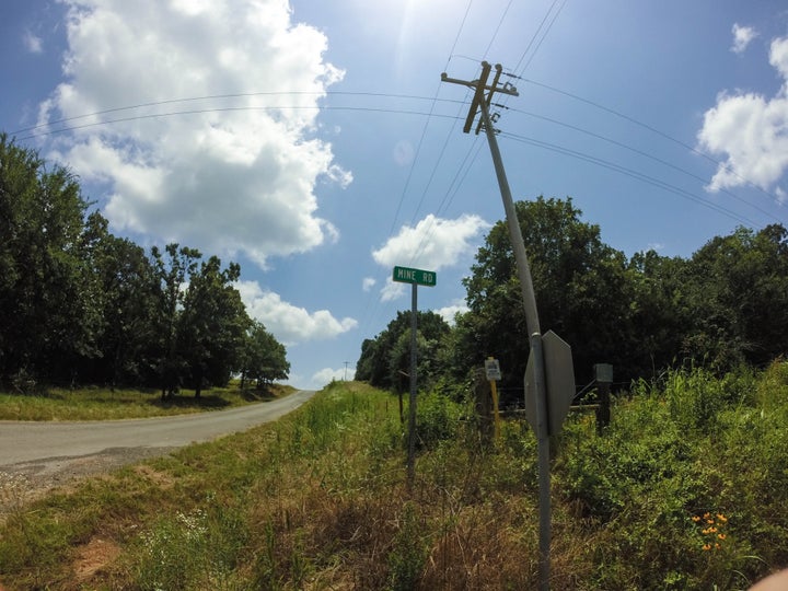 Mine Road in Bokoshe, Oklahoma, about a half mile away from MMHF, LLC's Reclamation Pit No. 2.