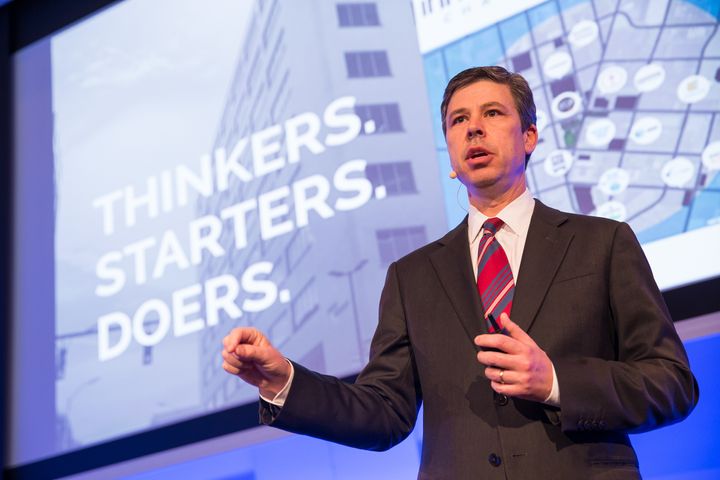 <em>Chattanooga Mayor Andy Berke talks about the city’s Innovation District at the National League of Cities Big Ideas for Cities event on April 15, 2016.</em>