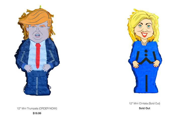 These political piñatas have the same candy inside as the regular ones.