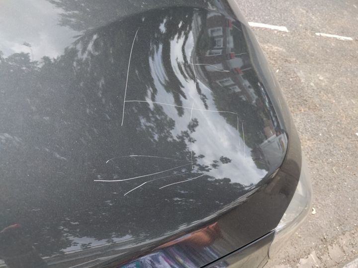 <strong>Swastikas were scrawled on the bodywork on Audis and BMWs in London at the weekend.</strong>