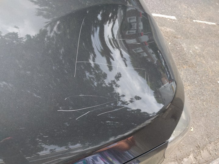 Swastikas were scrawled on the bodywork on Audis and BMWs in London at the weekend.