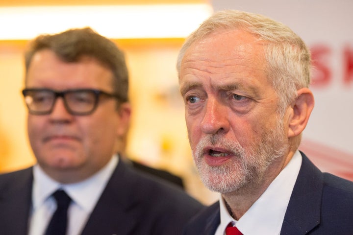 Tom Watson and Jeremy Corbyn visiting a Polish cultural club