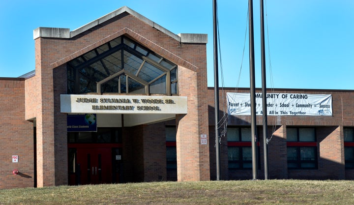 Police say Carraway made pornographic videos with children at Judge Sylvania W. Woods Elementary School, pictured, during school hours and on school grounds.